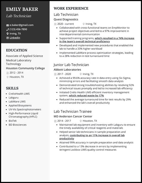 5 Lab Technician Resume Examples Made For 2024