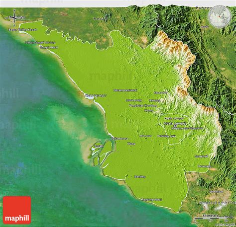 Physical 3d Map Of Selangor Satellite Outside