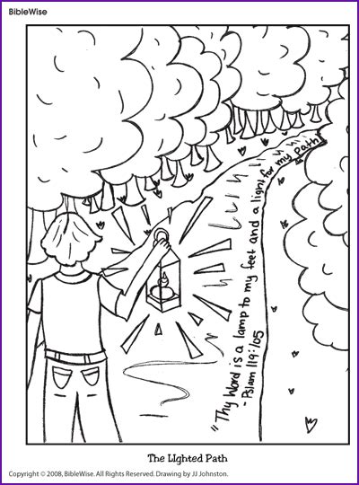 If you are looking for some mindful relaxation and stress reduction, these printable adult coloring pages are for you. Coloring (The Lighted Path, Psalm 119:105) - Kids Korner ...