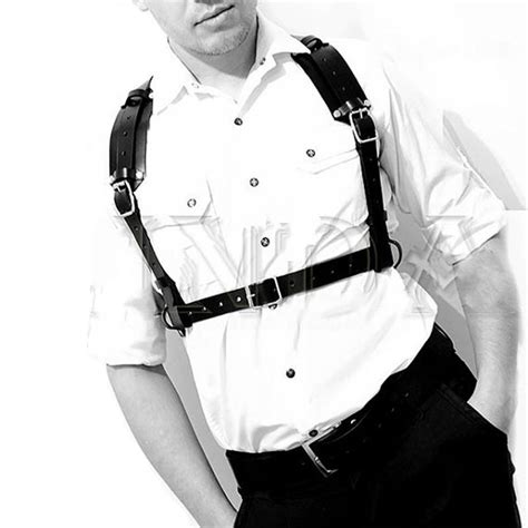 2020 high quality leather men chest suspender punk gothic waist belt all match male cosplay