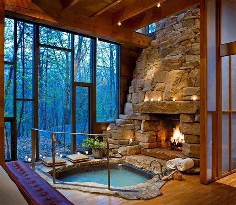 You will need good ventilation and make sure there is enough space for the spa and access around it. Dream home - forest outside, log fire and hot tub inside ...