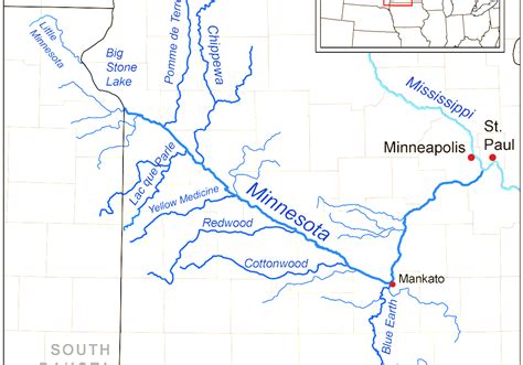 Minnesota Map With Lakes And Rivers United States Map