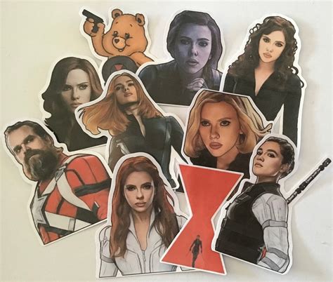 Black Widow Stickers Etsy