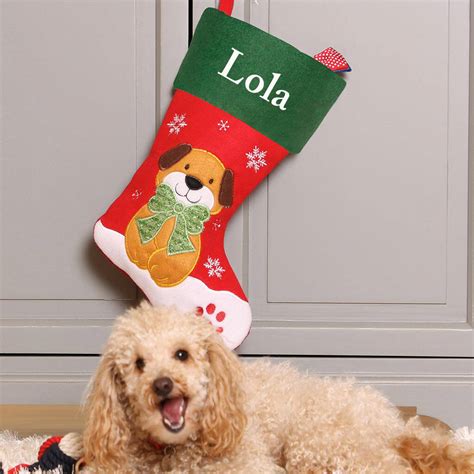 Novelty Personalised Dog Christmas Stocking By Dibor