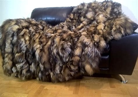 Luxury Real Fur Fox Throw Blanket
