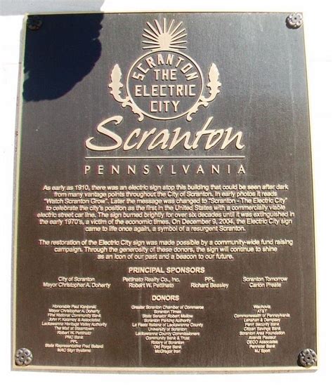 Scranton The Electric City Historical Marker