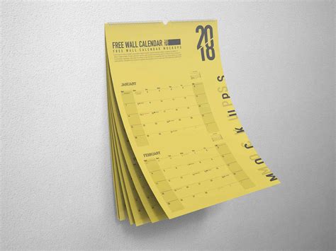 Free A3 Wall Calendar Mockup Psd