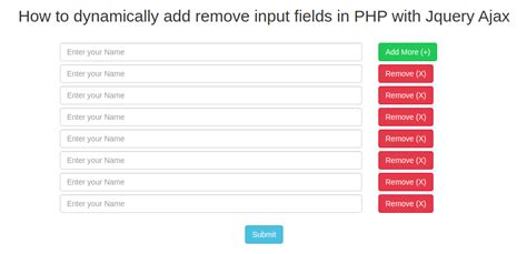 Dynamically Add Remove Input Fields In PHP With Jquery Ajax Devnote