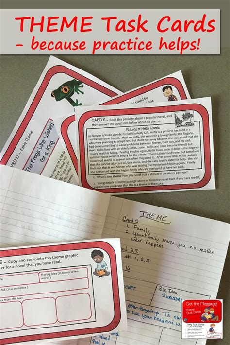 Theme Story Element Task Cards Practice Identifying Themes And