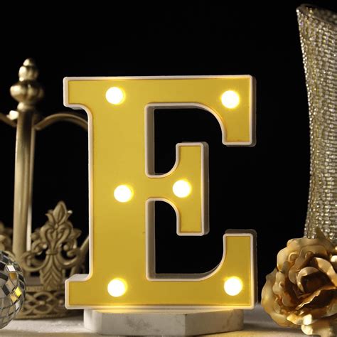 Efavormart D Gold Marquee Letters Led Light Up Letters Warm White