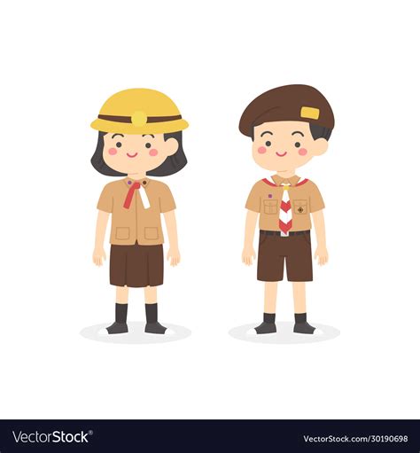 Indonesian Pramuka Scout Elementary School Uniform