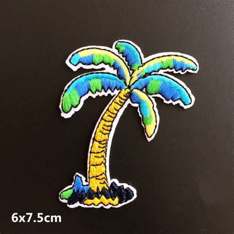 1 Piece Coconut Tree Iron On Patch Interesting Clothing Sticker Diy