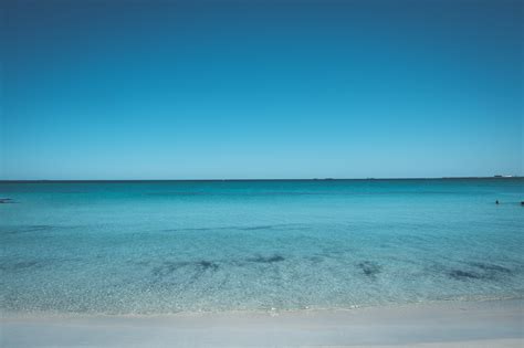 Peaceful Azure Sea Under Cloudless Bright Blue Sky · Free Stock Photo