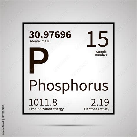 Phosphorus Chemical Element With First Ionization Energy Atomic Mass