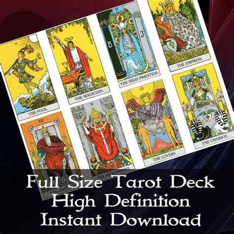 Tarot Deck Tarot Cards To Print Printable Tarot 78 Card Etsy Tarot