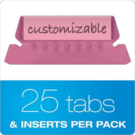 Pendaflex Hanging Folder Tabs Clear Pink Tabs Inserts Per Within