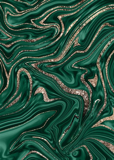 Emerald Green Wallpaper With Gold Emerald Green Agate Textures With