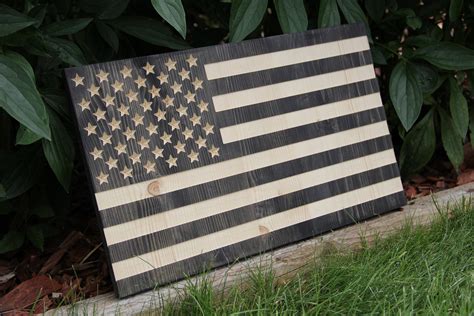American Flag Wooden Usa Cnc Engraved