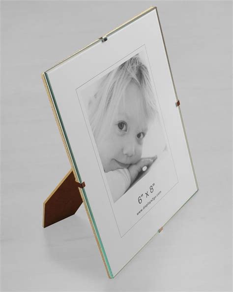 6 x 8 glass clip photo frame for tabletop or wall frameless picture frames clip picture