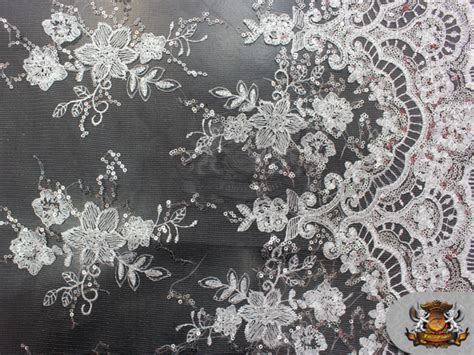 Mesh Embroidered Sequin Fabric 54 Wide Sold By The Yard Ebay