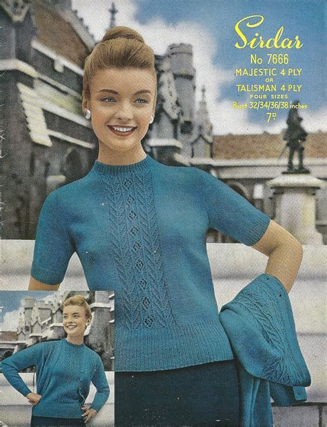 Sirdar 7666 Vintage Knitting Pattern Ladies Sweater Set Short Etsy