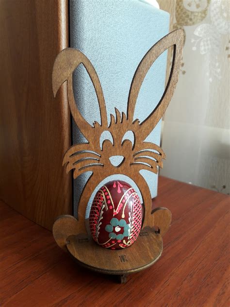 Laser Cut Easter Bunny Egg Holder Free Vector cdr Download - 3axis.co
