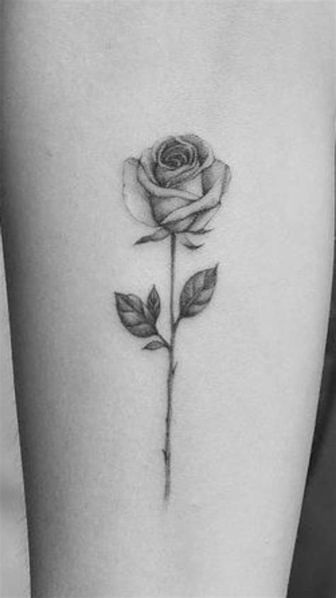 Single Stem Rose Tattoo