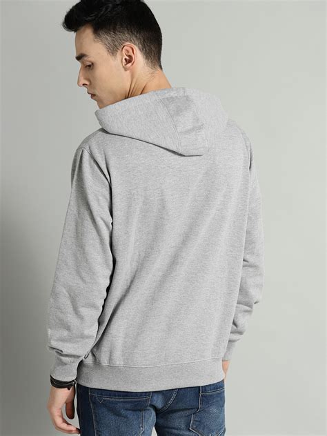 Buy Dcrooz Men Grey Hooded Sweatshirt Online