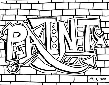 Download Paint Graffiti Coloring Sheet by Art with Ms C | TpT