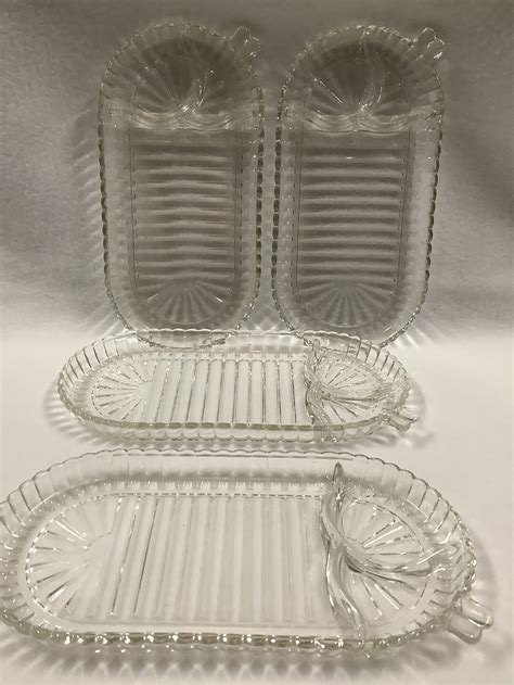 Vintage Hazel Atlas Snack Trays Set Of No Cups Etsy