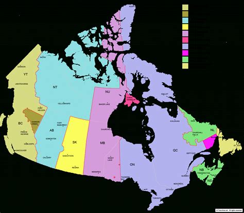 Canada Time Zone Map With Cities