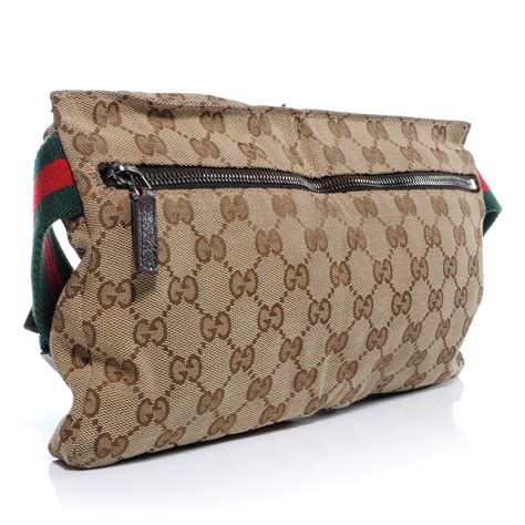 gucci gg monogram web double pocket belt bag ebony 41535 fashionphile