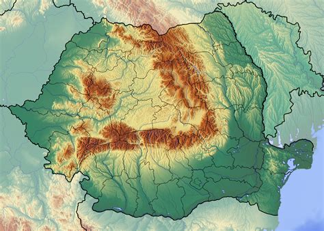 Large Detailed Relief Map Of Romania Romania Europe Mapsland