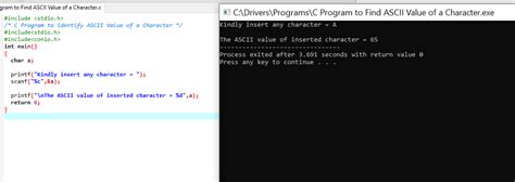 C Program To Find ASCII Value Of A Character Online