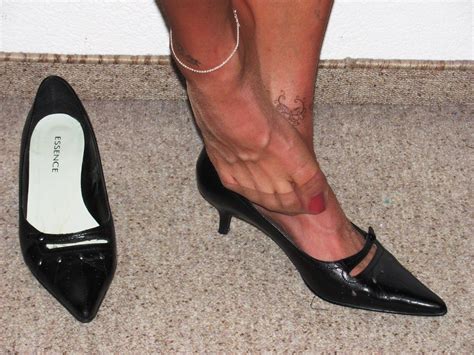 Wearing My Well Worn Leather Heels Tonight With Nylons And Anklet