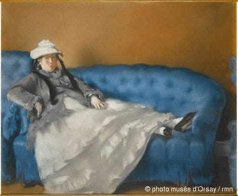 Portrait De Madane Edouard Manet Sur Un Canapé Bleu1874 Musée Dorsay