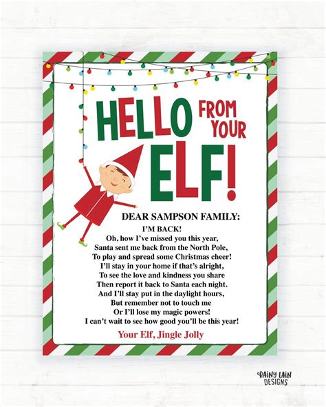 Printable Editable Elf On The Shelf Letter