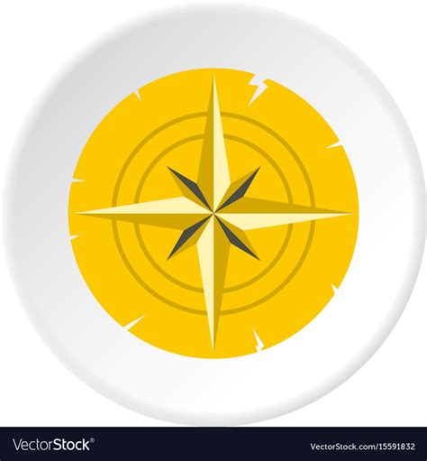 Gold Ancient Compass Icon Circle Royalty Free Vector Image