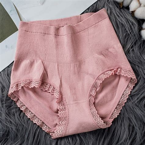 Women Lace Panties Underwear High Waist Plus Size Ladies Briefs
