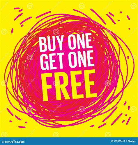 Buy One Get One Free Poster Stock Vector Illustration Of Advertised