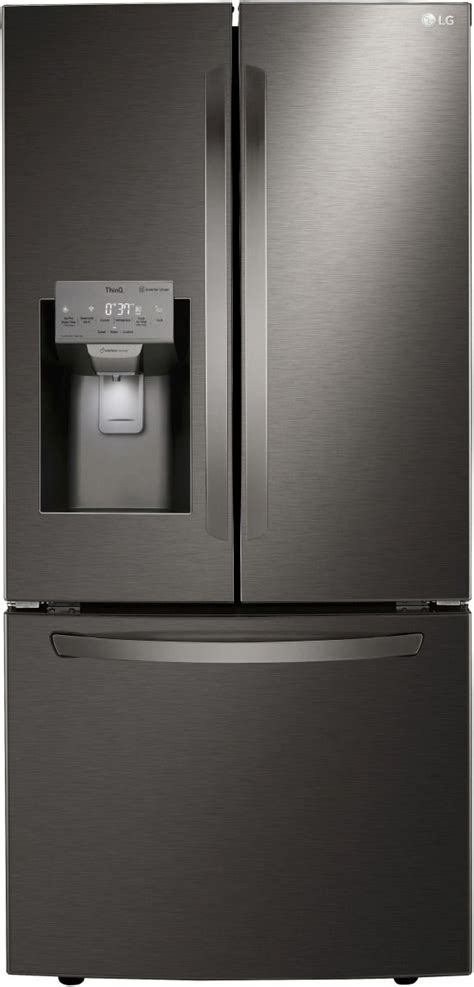 lg 33 in 24 5 cu ft printproof™ black stainless steel french door refrigerator weir s