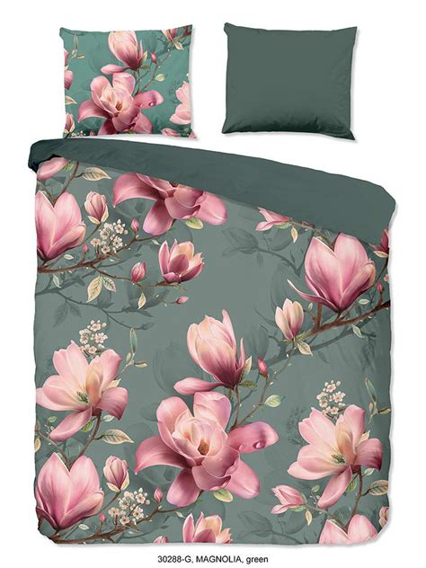 Good Morning Bettw Sche Set Magnolia In Gr N Rosa G Nstig Kaufen