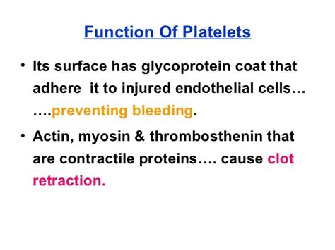 Platelets Physiology