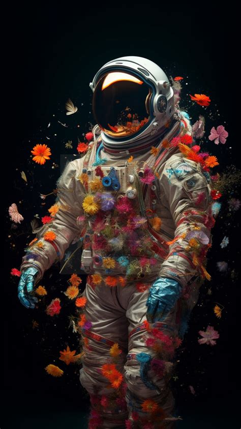Psychedelic Astronaut In Outer Space Digital Print Tranquil Etsy