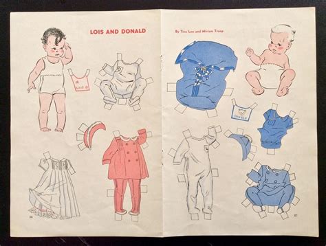 1940 Lois And Donald Paper Doll Jack And Jill Series Paper Dolls Jack