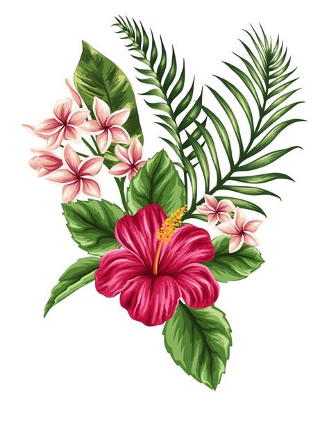 Tropical Flower Drawing Hawaiian Tatuaje De Hibisco Pinturas Florales Flores Pintadas