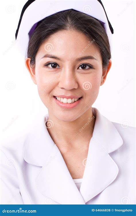 Portrait Of Smiling Nurse Stock Photo Image Of Pretty 64666838
