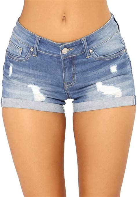 Short En Jean Femmes Stretch Slim Fit Shorts Ripped Mini Pantalons Courtes Amazonfr Vêtements