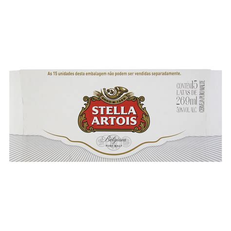 Pack Cerveja Premium Puro Malte Stella Artois Lata 15 Unidades 269ml
