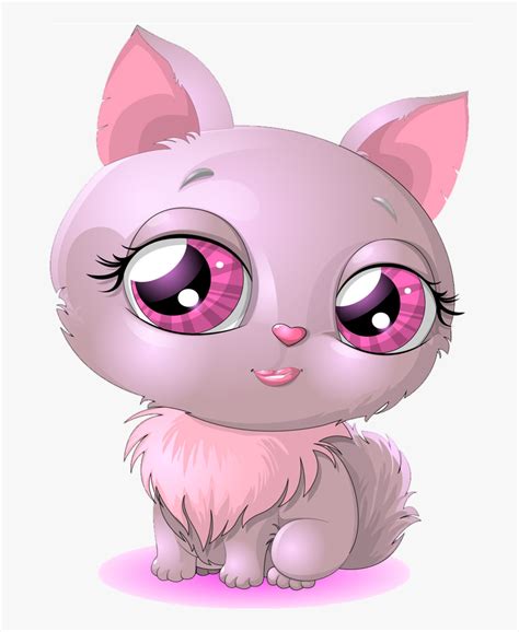 Kitten Clip Art Cartoon Cute Little Cute Pink Cat
